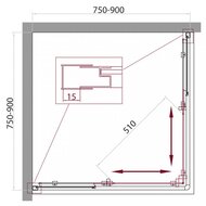 ������� ������ BelBagno Unique 750-900�750-900�1900 ������ �����/����.���� UNIQUE-A-2-75/90-P-Cr
