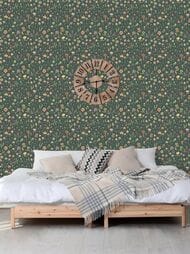 Обои виниловые на флизелине Grandeco Maison MN 3513 (0,53х10,05) цветы, зеленые (рул.)