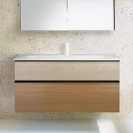Тумба с раковиной Burgbad Fiumo 1220х490х610 подвесная, корица/дуб кашемир SFXL122F3960FOT45G0200