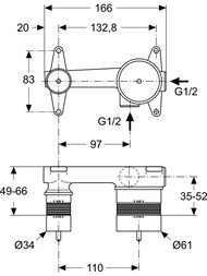 Ideal Standard Lux STRADA Скрытая часть смесителя для раковины A5948NU — изображение 2