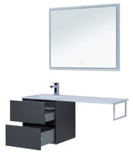 Тумба с раковиной Aquanet Алвита 120 L (1200х526х480) левая, подвесная, 2 ящ., серый антрацит 243777