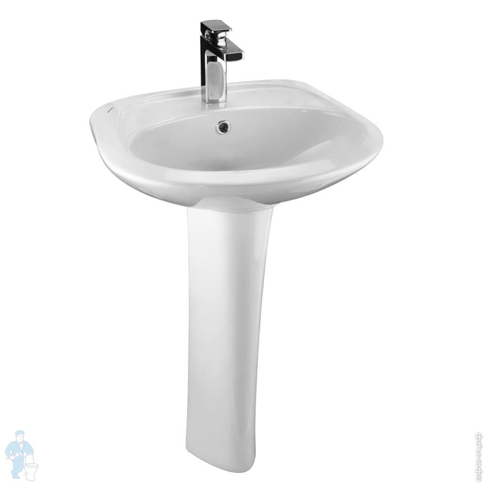 Умывальник САНТЕК Бриз-50 (355х500х169) с пьедесталом, белый 1.WH11.0. ...