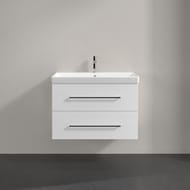 Тумба под раковину Villeroy & Boch Avento (780х452х510) 2 ящика, белое стекло A89100B4