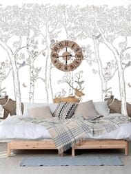 Панно детское Grandeco Jack 'n Rose 2024 JS 6001 (2,12х2,8) животные, белое (рул.)