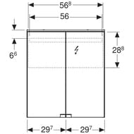 Geberit Smyle Square Тумба с раковиной 60 см, белый глянец +Зеркальный шкаф, подсветка 529.352.00.6