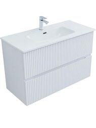 Тумба для раковины Aquanet Джейн 100 (1000х455х637) подвесная, 2 ящика, цвет: белый матовый 335426