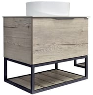 Тумба COMFORTY Порто-60 (705х605х450) с раковиной,белой столешницей,дуб дымчатый 00-00011397