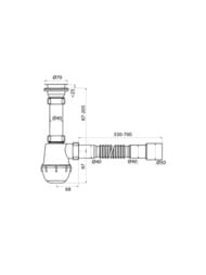 Сифон бутылочный IDDIS Оптима Хоум (Optima Home) 1 1/2x40мм, с выпуском и гофротрубой 40/50мм — изображение 4