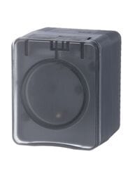Розетка Systeme Electric ATLASDESIGN с заземлением со шторками 16А 250В IP54 антрацит ATN544045