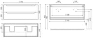 Тумба под двойную раковину SANCOS Norma 2.0 (1190x450x500) подвесная, 2 ящика, белый NR2.0120-2W