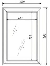 Зеркало Caprigo Ponza 600х900х31 без подсветки, цвет: графит 13530-SF-019