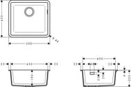 ����� �� ������� Hansgrohe S51 43431170 (500�450) ��� ����������, ������ ������