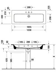 ���������� DURAVIT ME by Starck 1230�490 1 ��������� ��� ���������, ������� 2361120000