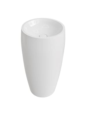Раковина SALINI Armonia 203 S-Stone (470х470х900) напольная, матовая, д/к, сифон, белая 130113SM