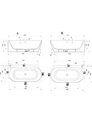 Ванна акриловая RAVAK FREEDOM Corner II TEC L CC91400000 1750x860 пристенная, цвет: синий/слив белый