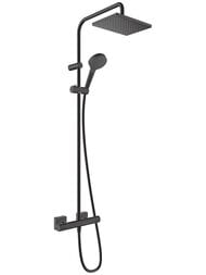 Уценка! Душевая система Hansgrohe Vernis Shape 26286670 термостат, верхний/ручной душ, черн. мат - уценка. — миниатюра 1
