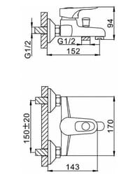Смеситель для ванны с изливом и дивертором , FRAP хром, F3028-B — миниатюра 11