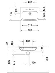 ���������� ����������� DURAVIT DuraStyle 600�440�170 1 ���. ��� ����., ��� �������� 2324600000