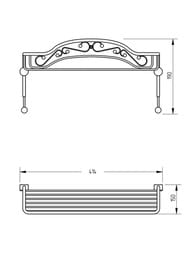 Migliore Complementi Полка-решетка с двумя крючками 40x15x15 см золото ML.COM-50.701.DO