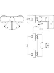 Смеситель для душа Ideal Standard CERALINE BC200XG настенный, однозахватный, черный матовый
