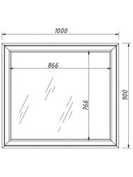 Зеркало Caprigo Ponza 1000х900х31 без подсветки, цвет Bianco (эмаль) 13531-B231