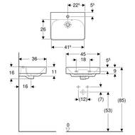 �������� Geberit Smyle Square (450�360�160) ���������, ���. ��� ��������� � ��������� 500.222.01.1