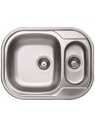 Мойка врезная Ukinox Galant 620х480 декор.нерж.сталь 0,8мм,слив 3 1/2, GAL620.480 15GT8K-O