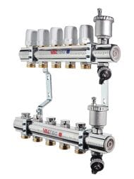 Уценка! Коллекторная группа VALTEC  3 выхода, 1"х3/4" без расходомеров, латунь VTc.594.EMNX.0603