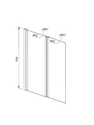 Шторка на ванну Aquatek Дельта AQ DEL SBA 10015GM 1000х1500 стекло прозрачное/профиль сталь оруж