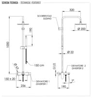 Душевая система Remer Class Line L34X7MMM20DO, золото глянцевое — миниатюра 2