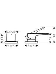 Смеситель Hansgrohe Metropol 32548000 на борт ванны на 2 отверстия, хром