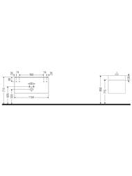 Тумба под раковину Duravit XSquare 1184х397х460 подвесная, 1 ящик, белый глянец XS409702222 — изображение 2