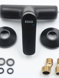 Смеситель для душа ESKO Lagos Black LG80B настенный, однозахватный, без излива, цвет: черный