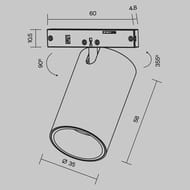 Трековый светильник Maytoni Focus LED (Фокус ЛЭД) TR187-1-5W4K-M-BW Levity 4000К 5Вт 36°, IP20, черный