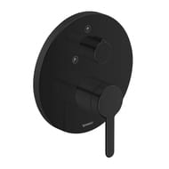 Смеситель Duravit C.1 для душа встраиваемый с переключателем, панель круг, черный матовый C14210012046