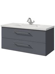 Тумба под раковину Caprigo Аккорд 100 графит 1002х485х450 подвесная, 2 ящика 2221-SF019