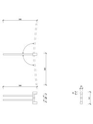Полотенцедержатель Decor Walther CO HTH2 ширина 369 мм, поворотный, двойной, хром 0560700