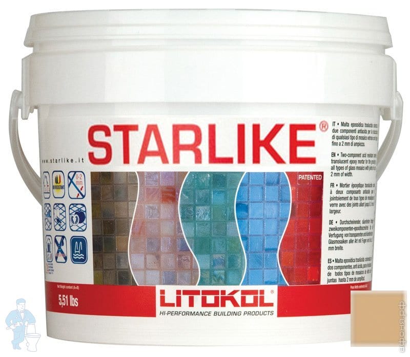 *Затирка эпоксидная LITOCHROM STARLIKE C.250 бежевая, 2,5 кг | Афоня.рф
