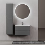 Тумба под раковину SANCOS Folk (790х445х500) подвесная, 2 ящика, рельефная, Grey soft FL80GS