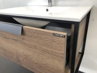 Тумба COMFORTY Бонн-75 (755х520х465) подвесная, с раковиной, дуб темный 00-00006487