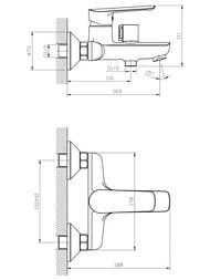 Смеситель для ванны/душа ESKO Lagos LG 54 настенный, однозахватный, без аксессуаров, хром