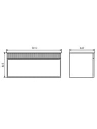 Тумба с раковиной COMFORTY Мадрид-100 (1010х465х460) подвесная,серый шелк 00-00017880
