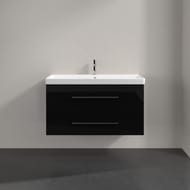 Тумба под раковину Villeroy & Boch Avento (980х452х514) 2 ящика, черное стекло A89200B3