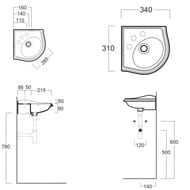�������� ������� ��������� Simas ARCADE (340�340�140) 1 ��������� ��� ��������� AR036bi*1