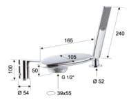 Смеситель для ванны Remer Infinity I07UFBO, белый матовый — миниатюра 2