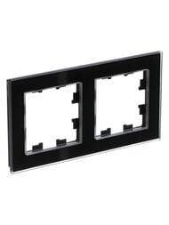 Рамка Systeme Electric ATLASDESIGN NATURE 2 поста, СТЕКЛО ЧЕРНЫЙ ATN321002