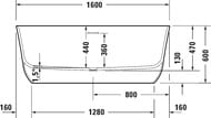 ����� ��������� Duravit Soleil by Starck ���������������, 1600�800��, ����� 700516000000000