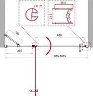 ����� � ���� BelBagno Uno (1000x1900) UNO-B-12-30+70-C-Cr ���������, ������ ����������/������� ����