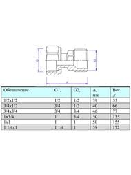 �������� VALTEC 1/2"� � 1/2"� ������ � �������� ������, VTr.613.N.0404