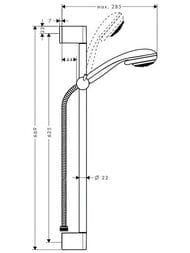 Душевой набор Hansgrohe Crometta 85 1jet/Unica`Crometta (ручной душ, шланг, штанга 65см) 27728000 — миниатюра 2